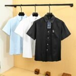 Hazzys Mens Short Sleeve Button Up Shirt Embroidered Pocket Casual Summer Top