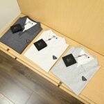 Prada Heathered Polo Shirt with Triangle Logo Short Sleeve Casual Top - Image 4