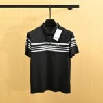 Lacoste Mens Striped Polo Shirt Short Sleeve Crocodile Logo Casual Athletic Top - Image 2