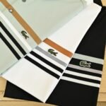 Lacoste Mens Striped Polo Shirt Short Sleeve Crocodile Logo Casual Athletic Top - Image 5