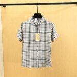 Burberry Mens Vintage Check Short Sleeve Button Up Shirt Casual Summer Top - Image 2