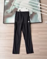 DESCENTE Sports Pants Elastic Waist Logo Print - Grey/Black - Image 4