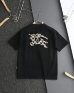 Burberry T-Shirt Embroidered Logo Crew Neck Short Sleeve White/Black - Image 2
