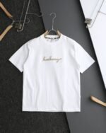 Burberry T-Shirt Embroidered Logo Crew Neck Short Sleeve White/Black - Image 5