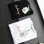Burberry T-Shirt Embroidered Logo Crew Neck Short Sleeve White/Black