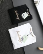 Burberry T-Shirt Embroidered Logo Crew Neck Short Sleeve White/Black