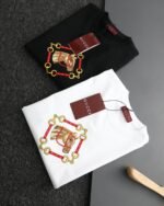 Gucci Horse Print T-Shirt Graphic Crew Neck Short Sleeve White Black - Image 3