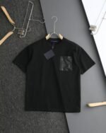 Louis Vuitton T-Shirt Monogram Pocket Crew Neck Short Sleeve White Black - Image 2