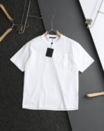 Louis Vuitton T-Shirt Monogram Pocket Crew Neck Short Sleeve White Black - Image 5