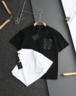 Louis Vuitton T-Shirt Monogram Pocket Crew Neck Short Sleeve White Black - Image 4