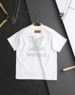 Louis Vuitton T-Shirt Cloud Logo Graphic Crew Neck Short Sleeve White/Black - Image 2