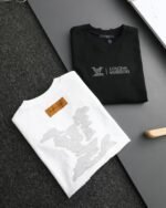 Louis Vuitton T-Shirt Cloud Logo Graphic Crew Neck Short Sleeve White/Black