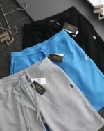 Polo Ralph Lauren Shorts Drawstring Waist Logo Embroidery Grey Blue Black - Image 4