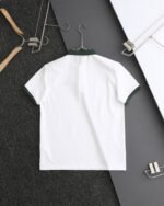 Lacoste Polo Shirt Contrast Collar Crocodile Logo White Black - Image 2