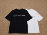 Calvin Klein T-Shirt CK Logo Crew Neck Short Sleeve Black White - Image 2