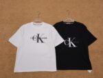 Calvin Klein Jeans T-Shirt Large CK Logo Crew Neck Short Sleeve Black White
