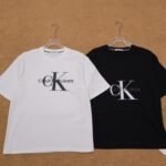 Calvin Klein Jeans T-Shirt Large CK Logo Crew Neck Short Sleeve Black White