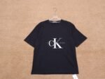 Calvin Klein Jeans T-Shirt Large CK Logo Crew Neck Short Sleeve Black White - Image 4