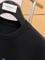 Versace T-Shirt Colorful Logo Print Crew Neck Short Sleeve Black - Image 7