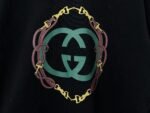Gucci T-Shirt Interlocking G Logo Print Crew Neck Short Sleeve Black - Image 6