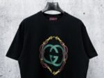 Gucci T-Shirt Interlocking G Logo Print Crew Neck Short Sleeve Black - Image 5
