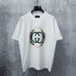 Gucci T-Shirt Interlocking G Logo Print Crew Neck Short Sleeve White