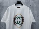 Gucci T-Shirt Interlocking G Logo Print Crew Neck Short Sleeve White - Image 5