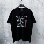 Gucci T-Shirt 1921 Dragonfly Graphic Crew Neck Short Sleeve Black