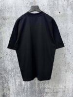 Celine T-Shirt Studded Logo Print Crew Neck Short Sleeve Black - Image 2