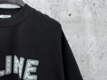 Celine T-Shirt Studded Logo Print Crew Neck Short Sleeve Black - Image 3