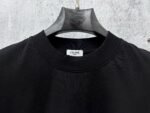 Celine T-Shirt Studded Logo Print Crew Neck Short Sleeve Black - Image 4