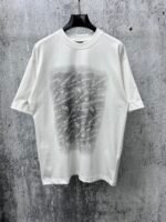 Balenciaga T-Shirt Allover Logo Print Crew Neck Short Sleeve White