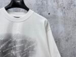Balenciaga T-Shirt Allover Logo Print Crew Neck Short Sleeve White - Image 8