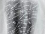 Balenciaga T-Shirt Allover Logo Print Crew Neck Short Sleeve White - Image 4