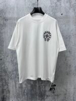 Chrome Hearts T-Shirt Horseshoe Cross Logo Crew Neck Short Sleeve White