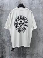 Chrome Hearts T-Shirt Horseshoe Cross Logo Crew Neck Short Sleeve White - Image 2