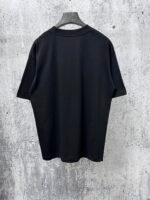 Dior T-Shirt Handwritten Logo & Heart Print Crew Neck Short Sleeve Black - Image 6
