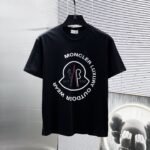 Moncler T-Shirt Luxury Outdoor Logo Print Crew Neck Short Sleeve Black White