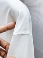 Moncler T-Shirt Cursive Script Logo Heart Print Crew Neck Black White - Image 4