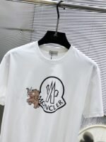 Moncler T-Shirt Cartoon Elephant Logo Print Crew Neck Black White - Image 6