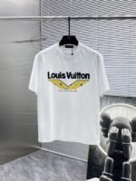 Louis Vuitton T-Shirt Monogram Logo Print Crew Neck Black White - Image 8