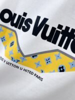 Louis Vuitton T-Shirt Monogram Logo Print Crew Neck Black White - Image 5