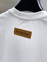 Louis Vuitton T-Shirt Monogram Logo Print Crew Neck Black White - Image 4