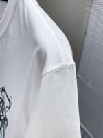 Louis Vuitton T-Shirt Sketch LV Logo Print Crew Neck Black White - Image 3
