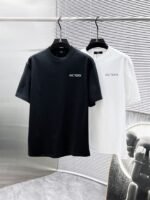 Arc'teryx T-Shirt Brushstroke Logo Print Crew Neck Black White