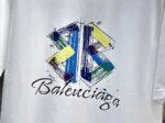 Balenciaga T-Shirt Graffiti BB Logo Print Crew Neck Black White - Image 5