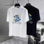 Balenciaga T-Shirt Graffiti BB Logo Print Crew Neck Black White