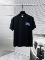 Burberry T-Shirt Knight Logo Print Crew Neck Black White - Image 2