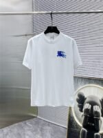 Burberry T-Shirt Knight Logo Print Crew Neck Black White - Image 8