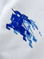 Burberry T-Shirt Knight Logo Print Crew Neck Black White - Image 5